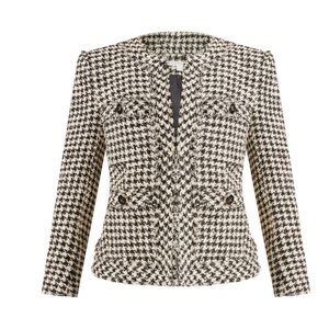 Veronica beard shanti collarless houndstooth tweed size 2